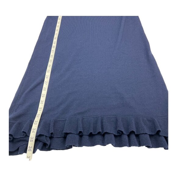 Lilly Pulitzer Helena Dress Womens L Blue Merino Wool Sweater Midi Preppy Office - Picture 5 of 10
